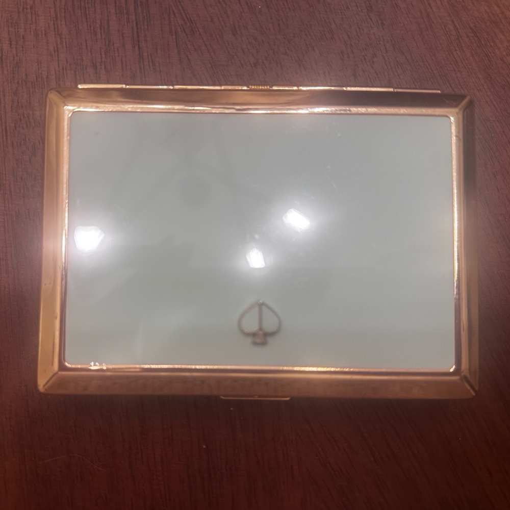 Kate Spade Gold and Green Business Card Holder